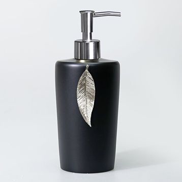 Selim Leaf Siyah Gümüş Sıvı Sabunluk