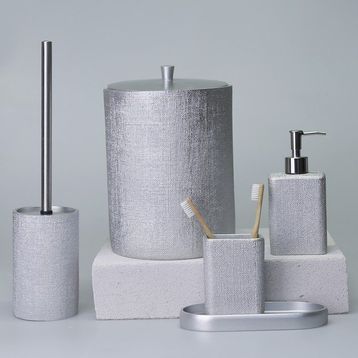 Selim Linen Gümüş Banyo Seti