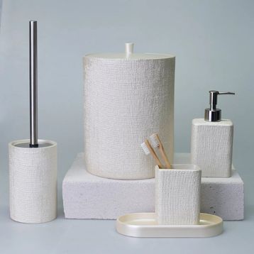 Selim Linen İnci Banyo Seti