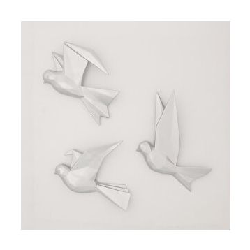 Selim Mouette 3'lü Gümüş Dekoratif Kuş