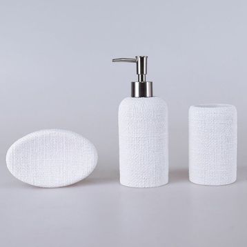 Selim Natural 3 Parça Beyaz Banyo Seti