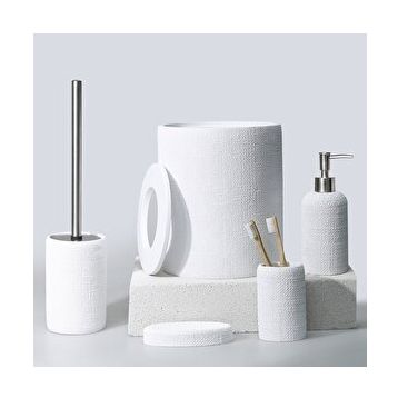 Selim Natural 3 Parça Beyaz Banyo Seti
