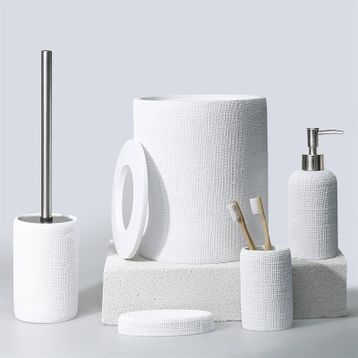 Selim Natural 3 Parça Beyaz Banyo Seti