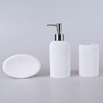 Selim Natural 3 Parça Beyaz Banyo Seti