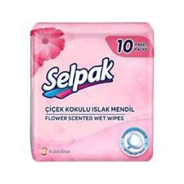 Selpak Çiçek Kokulu 10'lu Islak Cep Mendil