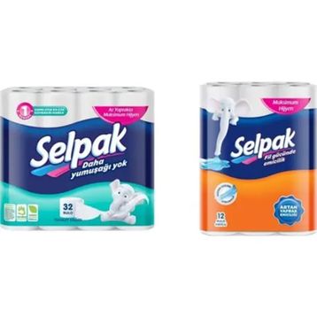Selpak Tuvalet Kağıdı 32'li + 12'li Havlu