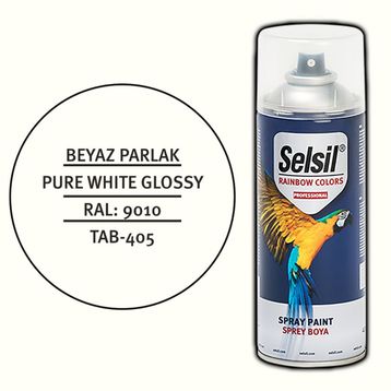 Selsil Rainbow Colors Beyaz Parlak Sprey Boya