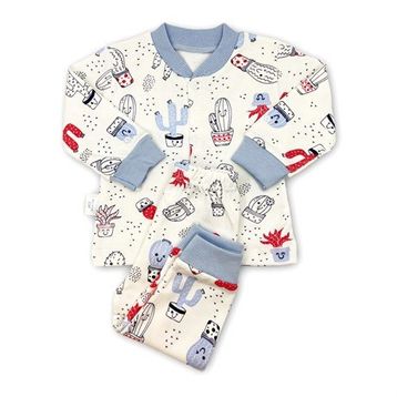 Sema Baby 0-3 Ay Mavi Sleeper Cactus Bebek Pijama Takımı