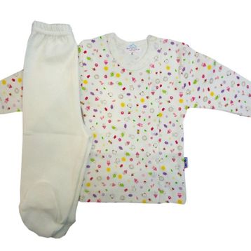 Sema Bebe Krem 0-3 Ay Bebek Pijama Takımı