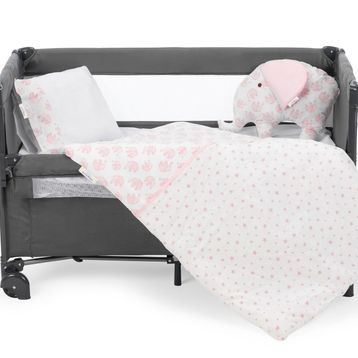 Sema Bebe Pembe Fil 6 Parça Lüks Park Yatak Bebek Uyku Seti