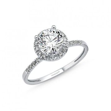 Sembol Gold 1.00 Karat Zirconia Beyaz Altın Tektaş Yüzük