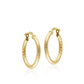 Sembol Gold 14 Ayar 2,0 cm Kalemli Altın Halka Küpe