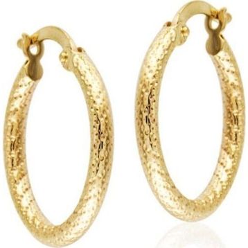 Sembol Gold 14 Ayar 2,0 cm Kalemli Altın Halka Küpe