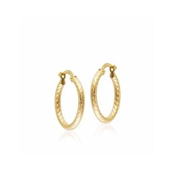 Sembol Gold 14 Ayar 2,0 cm Kalemli Altın Halka Küpe