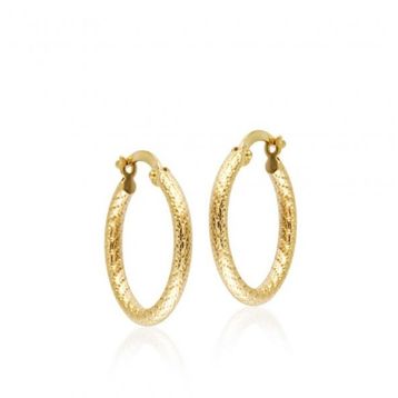 Sembol Gold 14 Ayar 2,0 cm Kalemli Altın Halka Küpe