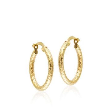 Sembol Gold 14 Ayar 2,0 cm Kalemli Altın Halka Küpe