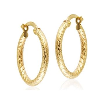 Sembol Gold 14 Ayar 2,0 cm Kalemli Altın Halka Küpe