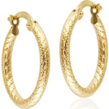 Sembol Gold 14 Ayar 2,0 cm Kalemli Altın Halka Küpe