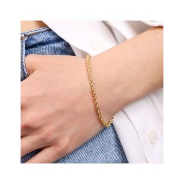 Sembol Gold 14 Ayar 3 mm Altın Halat Bileklik