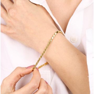 Sembol Gold 14 Ayar 4 mm Pullu Altın Bileklik