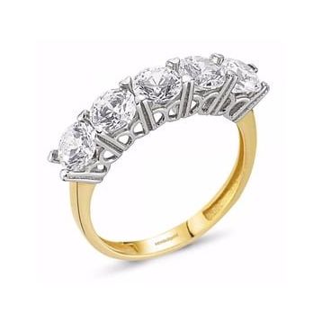 Sembol Gold 14 Ayar 585 Sarı Altın 5 Taş Yüzük