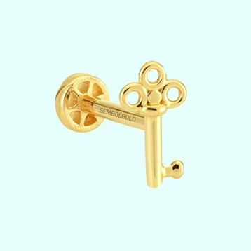 Sembol Gold 14 Ayar Altın Anahtar Tragus Piercing