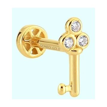 Sembol Gold 14 Ayar Altın Anahtar Tragus Piercing