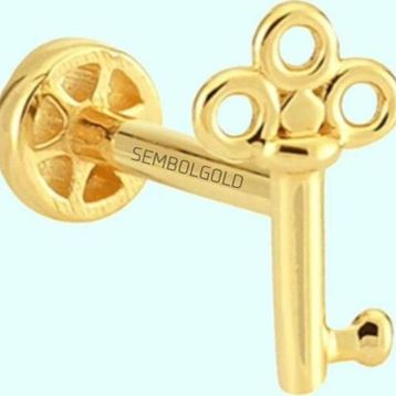 Sembol Gold 14 Ayar Altın Anahtar Tragus Piercing