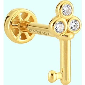 Sembol Gold 14 Ayar Altın Anahtar Tragus Piercing