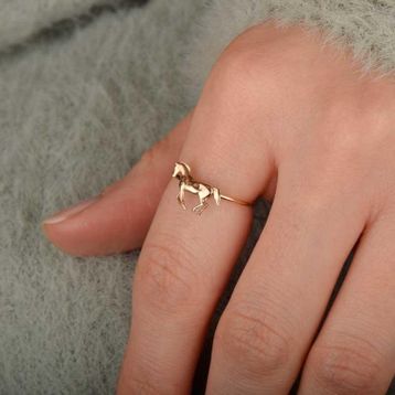 Sembol Gold 14 Ayar Altın At Figürlü Yüzük