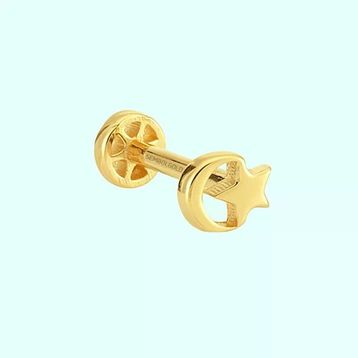Sembol Gold 14 Ayar Altın Ayyıldız Tragus Piercing