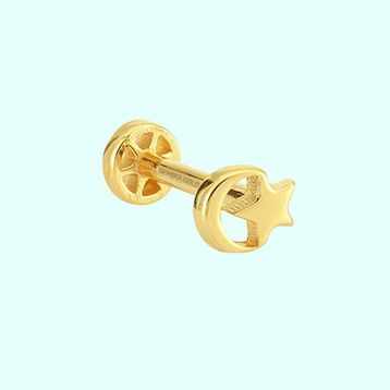 Sembol Gold 14 Ayar Altın Ayyıldız Tragus Piercing