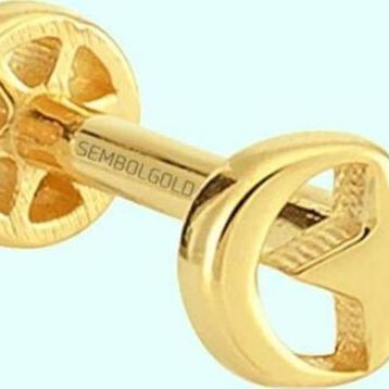 Sembol Gold 14 Ayar Altın Ayyıldız Tragus Piercing