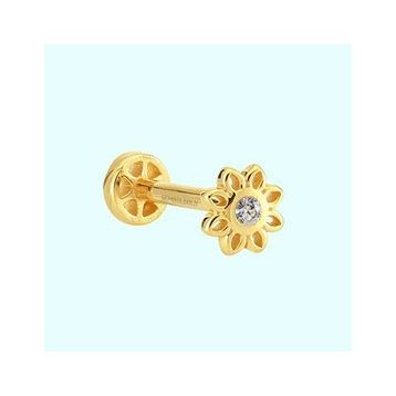 Sembol Gold 14 Ayar Altın Çiçek Tragus Piercing