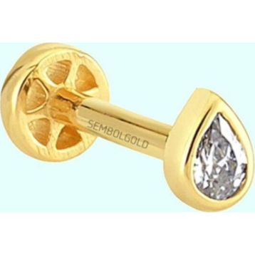 Sembol Gold 14 Ayar Altın Damla Tragus Piercing