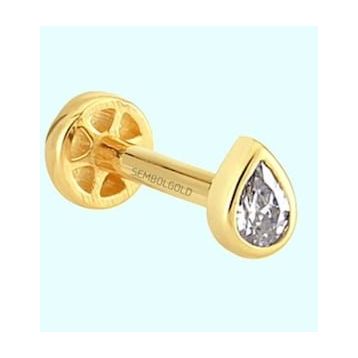 Sembol Gold 14 Ayar Altın Damla Tragus Piercing