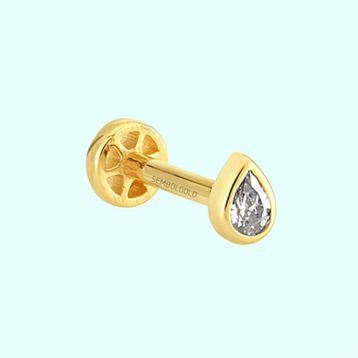 Sembol Gold 14 Ayar Altın Damla Tragus Piercing