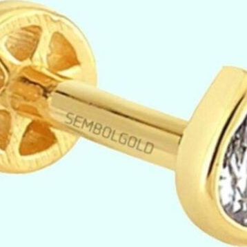 Sembol Gold 14 Ayar Altın Damla Tragus Piercing