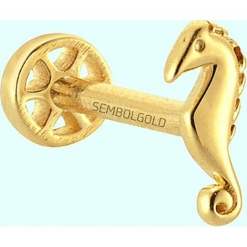 Sembol Gold 14 Ayar Altın Deniz Atı Tragus Piercing