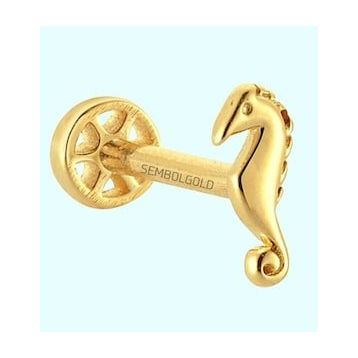 Sembol Gold 14 Ayar Altın Deniz Atı Tragus Piercing