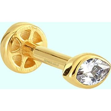 Sembol Gold 14 Ayar Altın Göz Tektaş Tragus Piercing