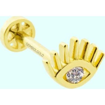 Sembol Gold 14 Ayar Altın Göz Tragus Piercing