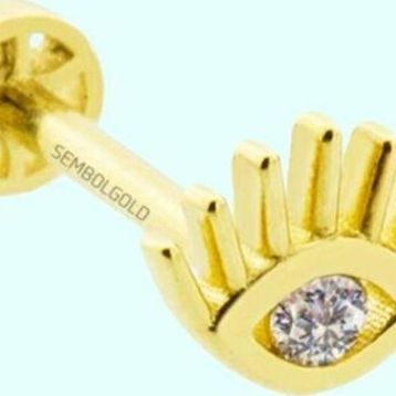 Sembol Gold 14 Ayar Altın Göz Tragus Piercing
