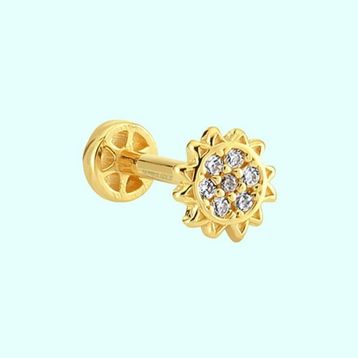 Sembol Gold 14 Ayar Altın Güneş Tragus Piercing