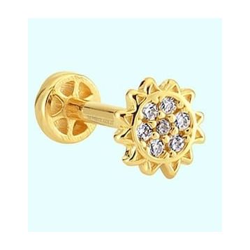 Sembol Gold 14 Ayar Altın Güneş Tragus Piercing