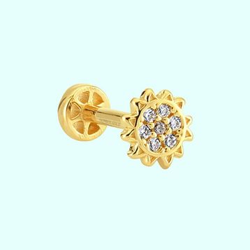 Sembol Gold 14 Ayar Altın Güneş Tragus Piercing