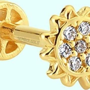 Sembol Gold 14 Ayar Altın Güneş Tragus Piercing