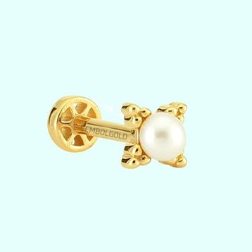 Sembol Gold 14 Ayar Altın İnci Tragus Piercing