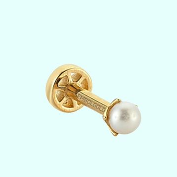 Sembol Gold 14 Ayar Altın İnci Tragus Piercing