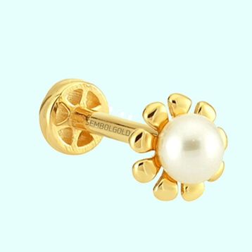 Sembol Gold 14 Ayar Altın İnci Tragus Piercing